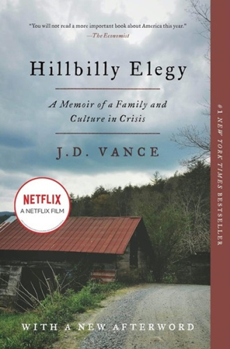 Book cover of Hillbilly Elegy by J D Vance